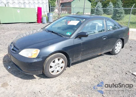 2002 Honda Civic Ex z USA, uszkodzony, nr VIN 1HGEM22982L093399